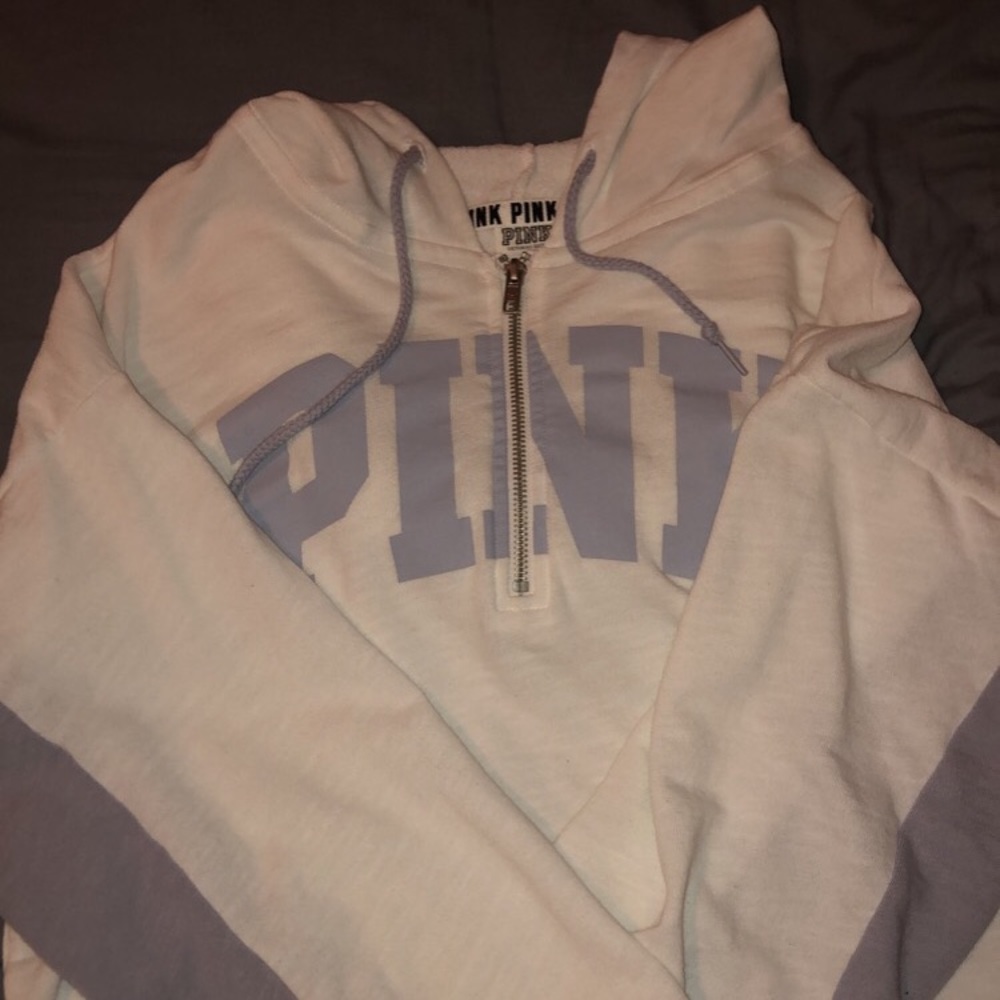 cropped quarter zipped hoodie